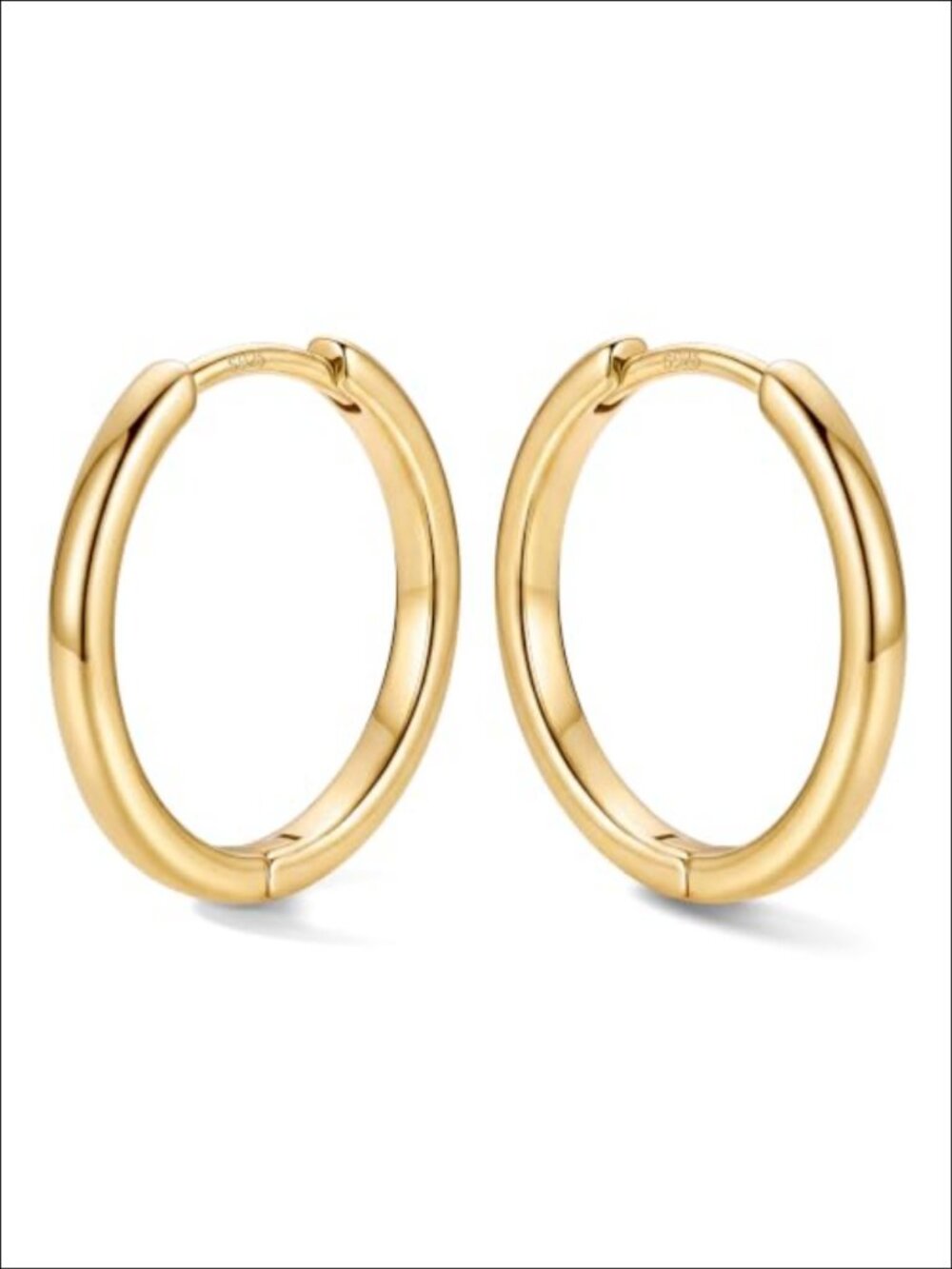 14K Gold Plated Huggie Hoop Earrings with 925 Sterling Silver Post
